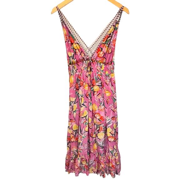 Scotch & Soda Novelty Citrus Print Midi Dress - size 38 (Medium) - Picture 3 of 8